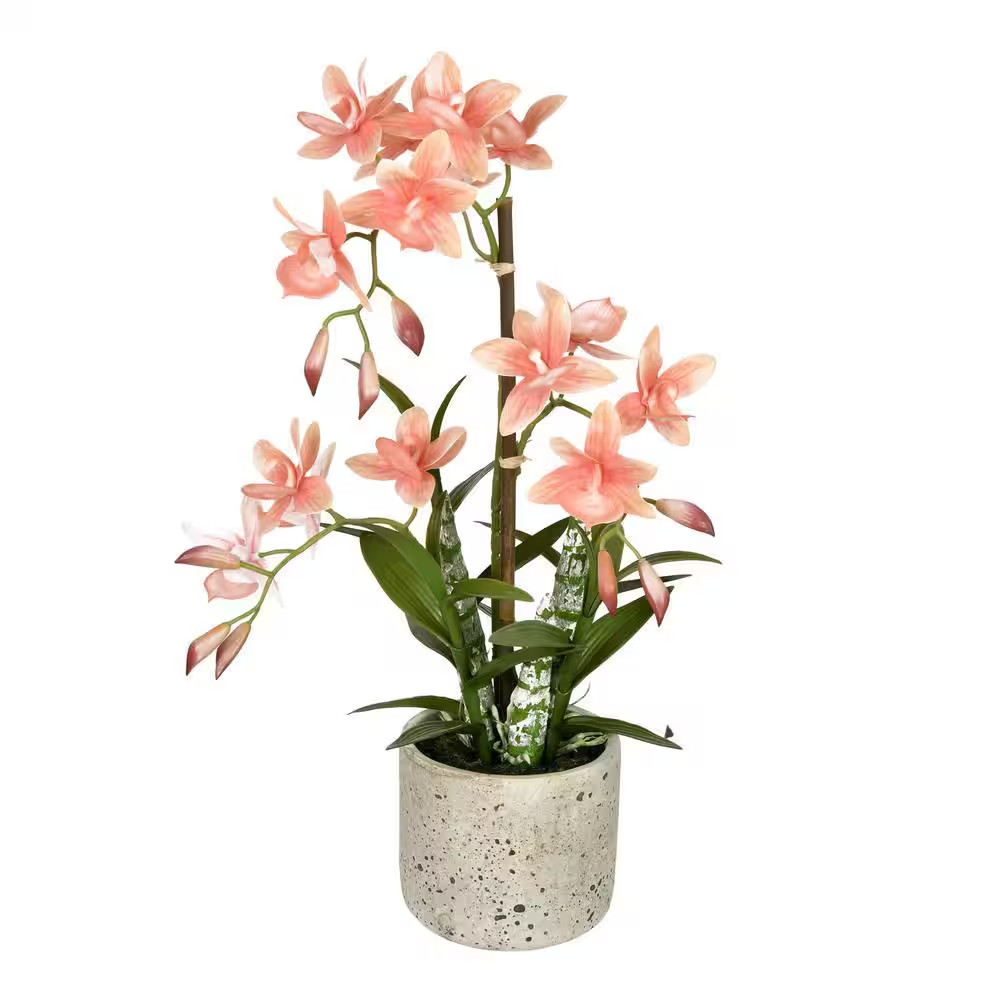19 In. Pink Artificial Cyc Noches Orchid Flower in Pot gallery