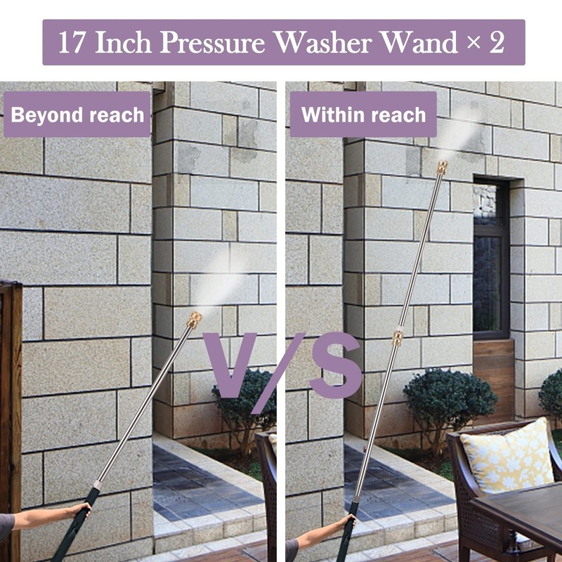 2 Pack 17in Pressure Washer Extension Wand 1/4 Inch Quick Connect Lance gallery