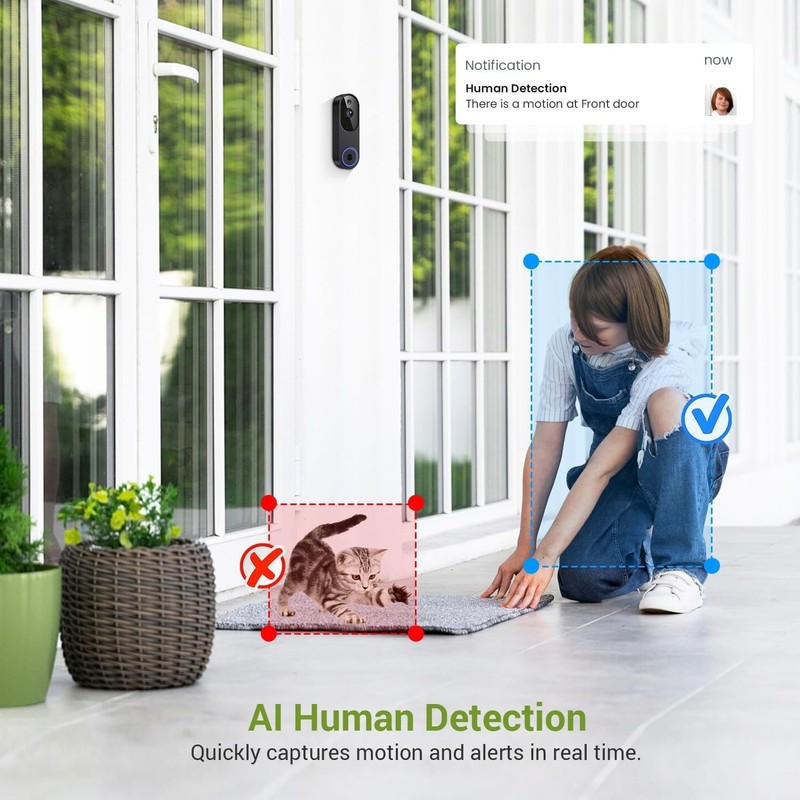 AI-Powered Wireless Doorbell Camera with Instant Motion Alerts & Night Vision gallery