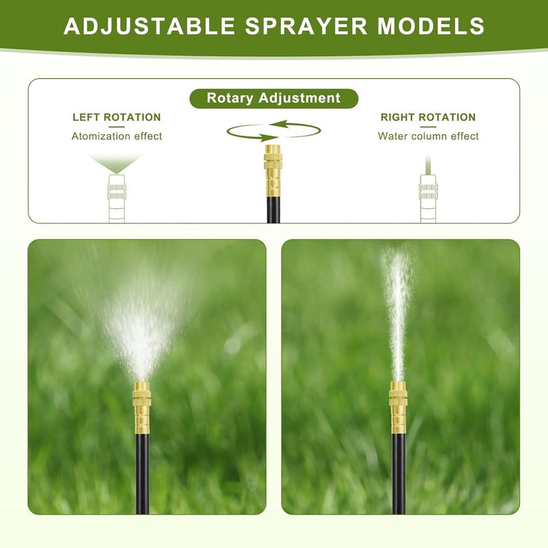 Automatic Drip Irrigation Kit 50FT Tool-Free Quick Connectors 15 Copper Nozzles gallery