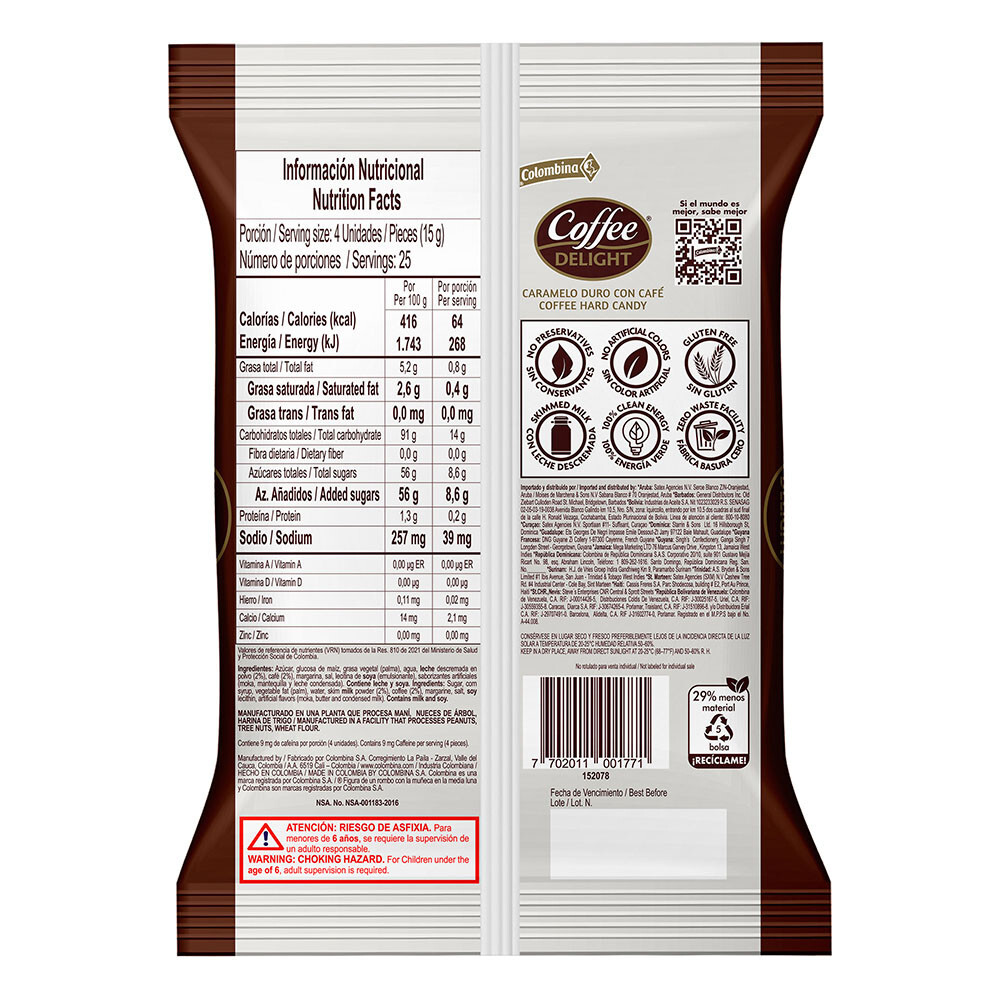 Colombia coffee delight candies caramelos cafe gallery