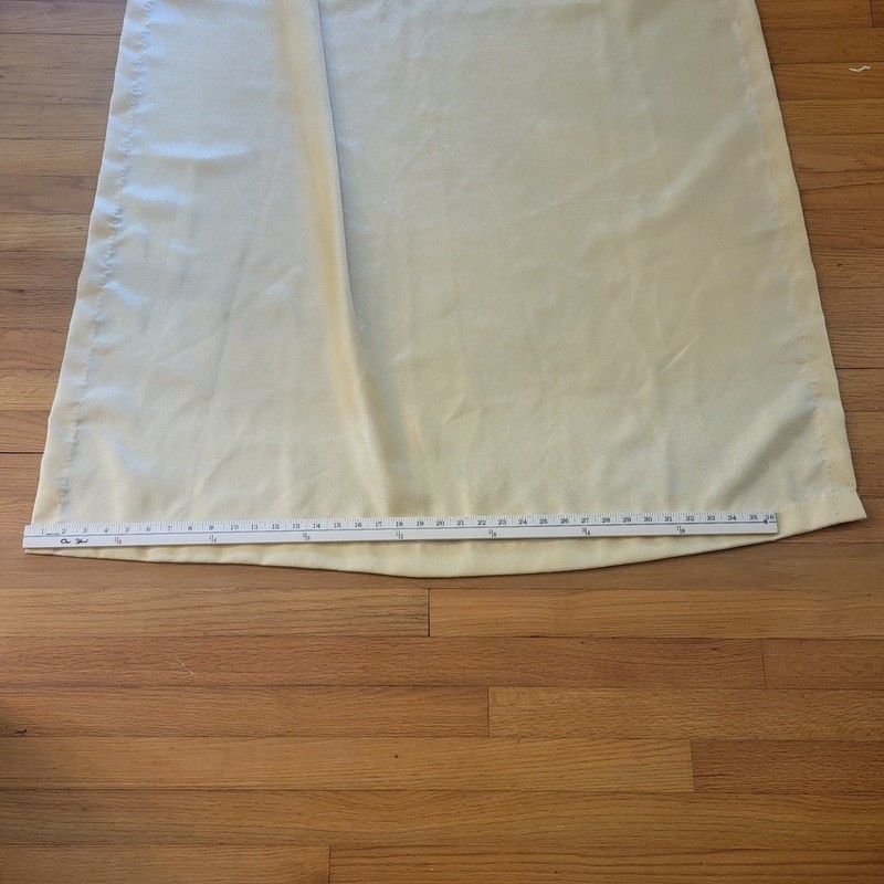 VTG 70s Window Curtain Panels Drapes Set of 2 Yellow Pinch Pleat Beige 23"x61" gallery