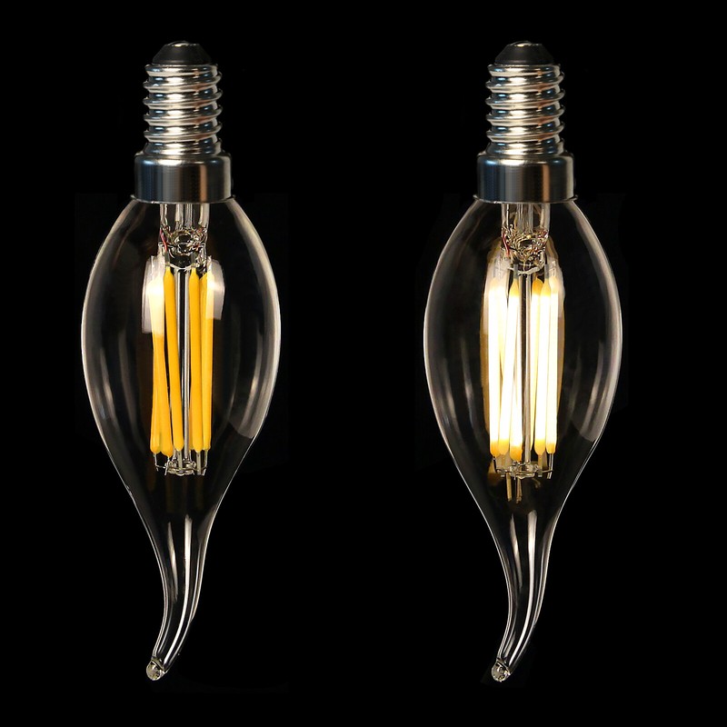 6-24 Pack Dimmable E12 Candle Light Bulbs LED 4W 6W Chandelier Candelabra Bulb gallery