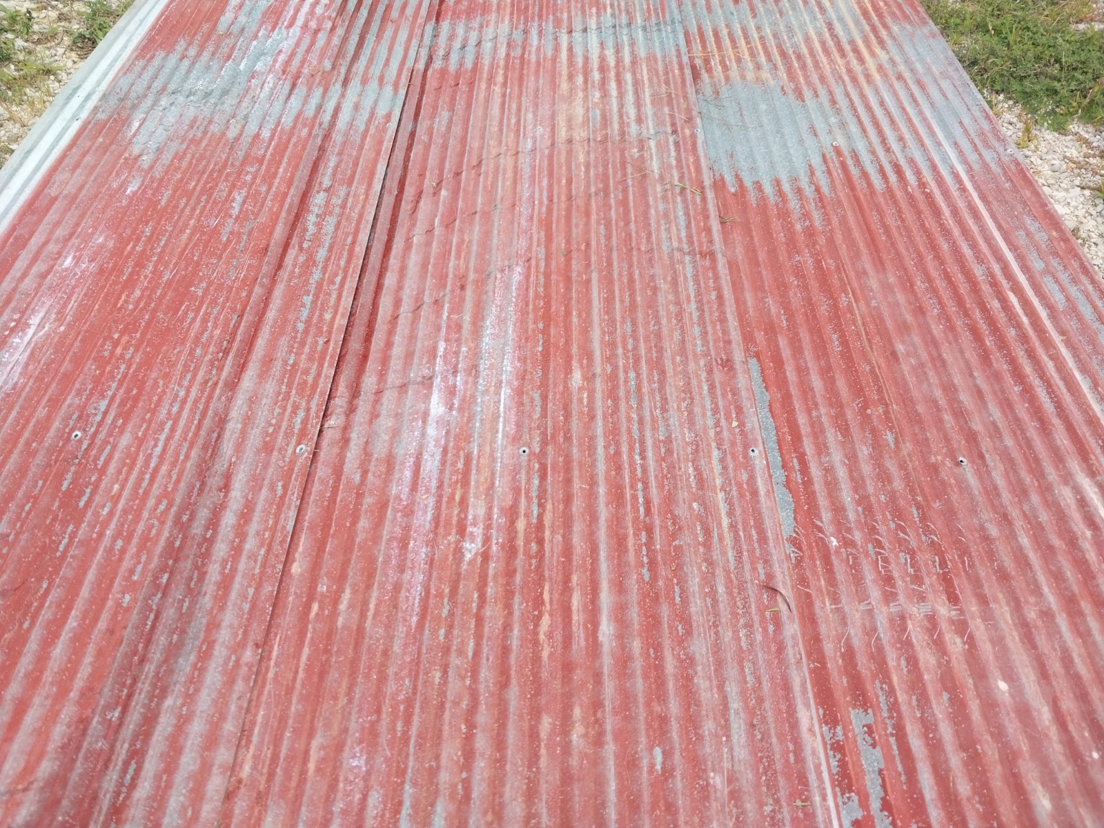 (30 sq.ft.) 5 pcs 3' x 2' RECLAIMED CORRUGATED BARN ROOFING TIN RED gallery