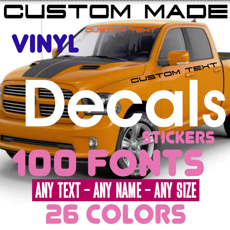 Custom Text Vinyl Decal Sticker Personalized Lettering ANY TEXT - ANY NAME {c30 gallery