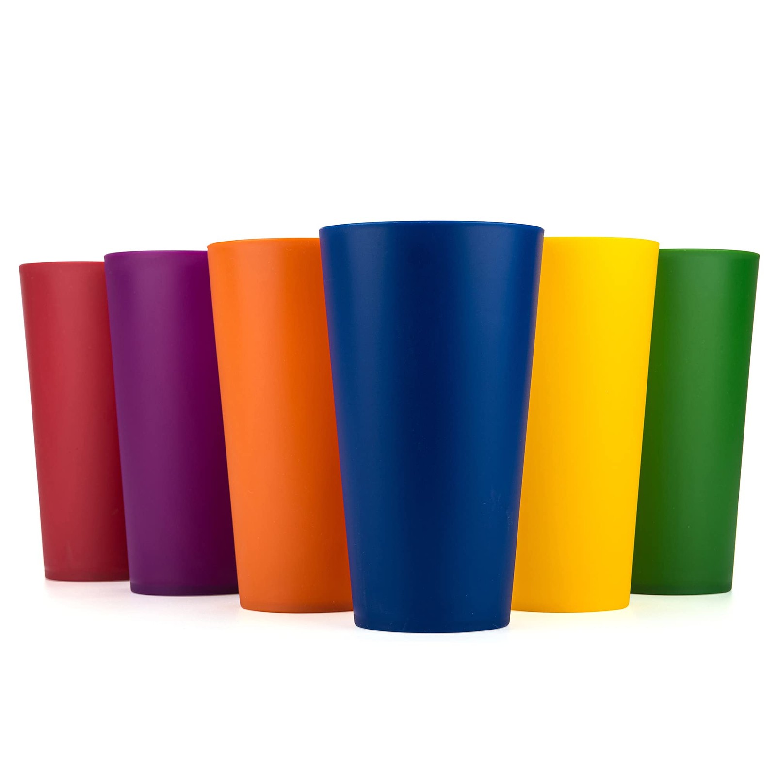 KX-WARE 32-ounce Plastic Tumblers Large Drinking Glasses, set of 6 Multicolor gallery