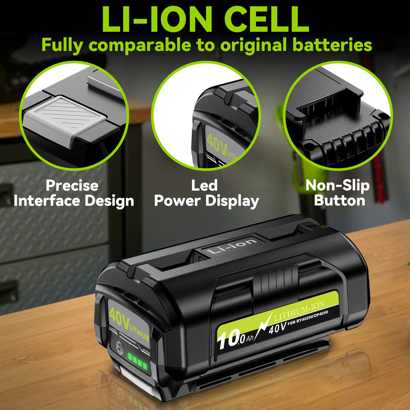 10.0Ah Battery For Ryobi 40 Volt OP4050 Collection Cordless Power Tools Battery gallery