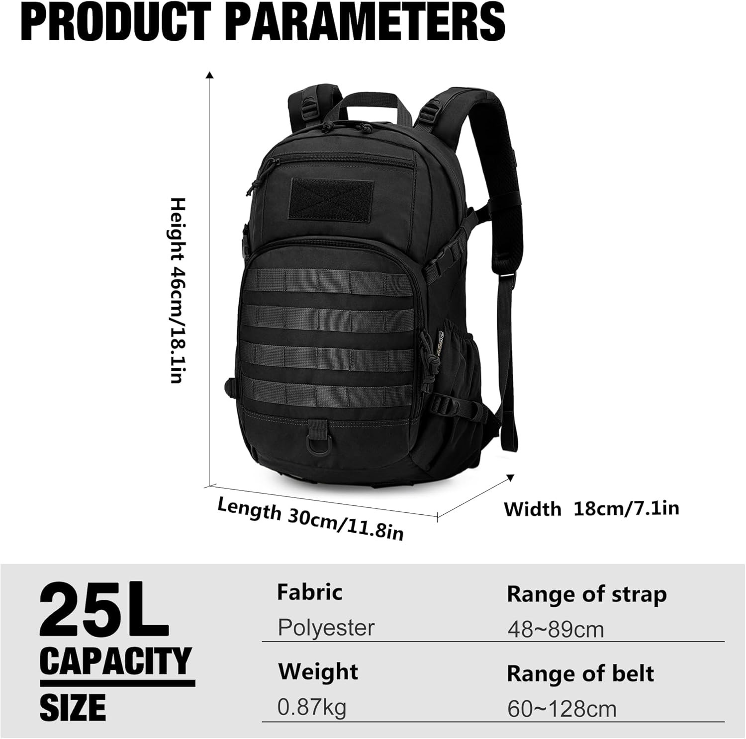 Small Tactical Backpack,Molle Hiking Backpack for Backpacking,Cycling and Biking 3