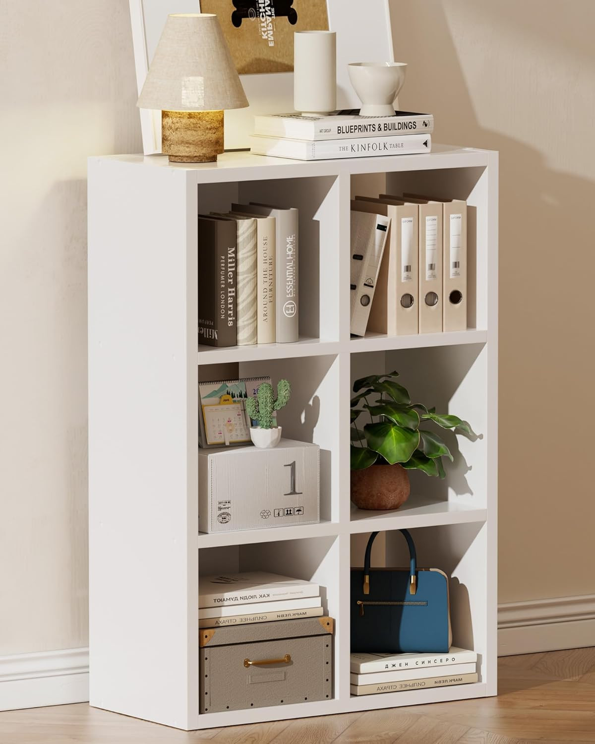 6-Cube Storage Organizer, Fits 11" Bins, Vertical or Horizontal Use, Opening Boo gallery