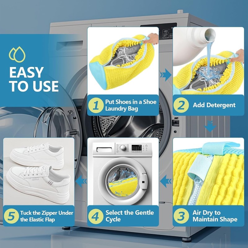 2 Pack Shoe Washing Machine Bag, Reusable Sneaker Laundry Bag for Washer & Dr... gallery