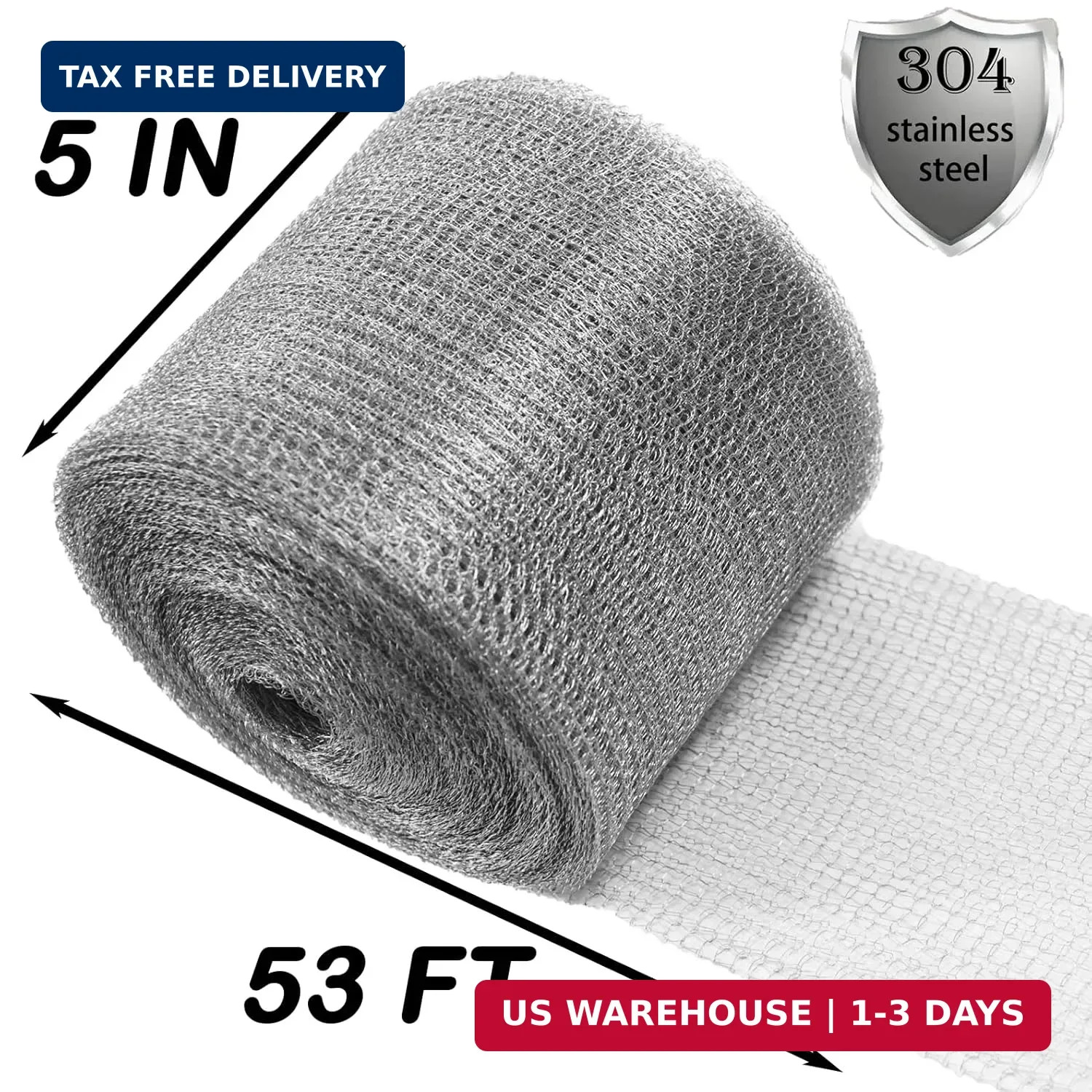 Wire Mesh for Mice Control 5 in*53 Ft,Hole Fill Fabric, Weep Holes Covers, Upgra gallery