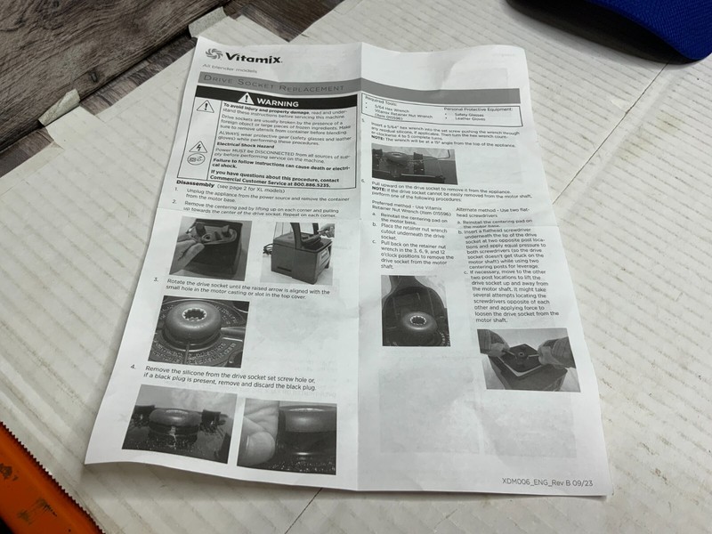 Vitamix 891 Replacement Drive Socket Kit 1 Drive Socket With Allen Wrench gallery
