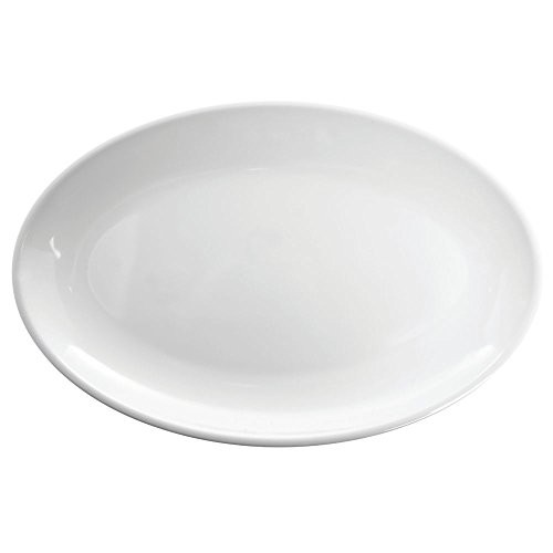 HUBERT® Large Oval White Melamine Platter - 23 9/10" L x 8 9/10" W x 1 4/8" H gallery