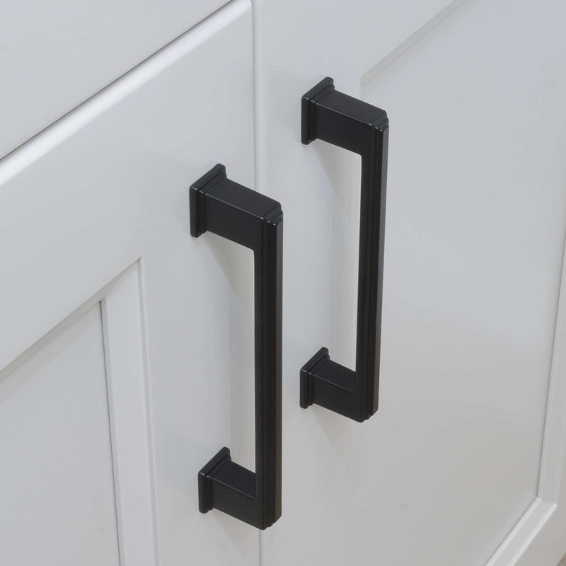 Square Matte Black Solid Cabinet Handles Pulls Kitchen Bathroom Modern Style gallery