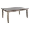 Pemberly Row Dining Table Extendable 66 to 90" in Dark Brown Gray Mahogany Wood gallery