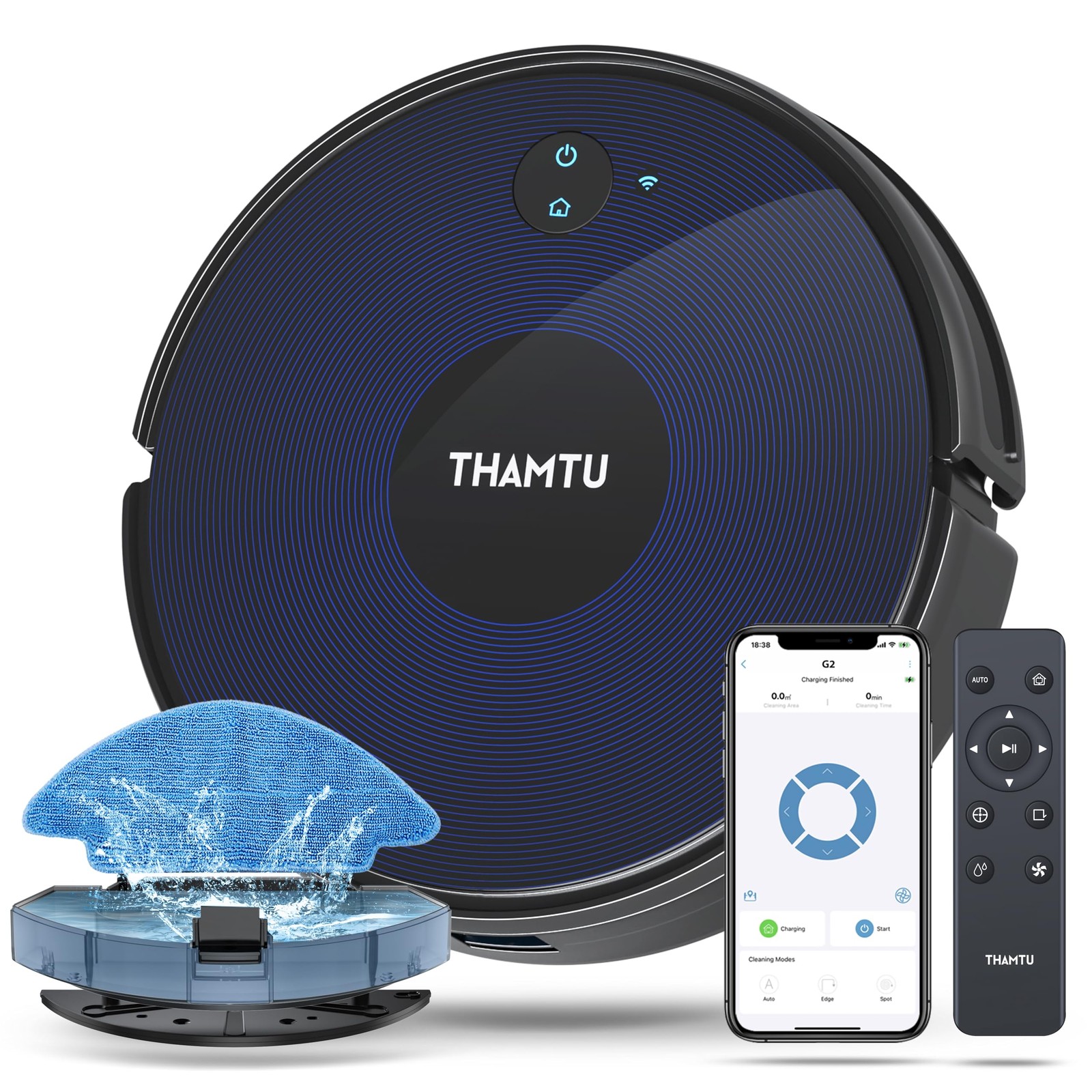 Robot Vacuum and Mop Combo, 100Min Runtime, APP&Voice Control, Ultra-Thin, Ta... gallery
