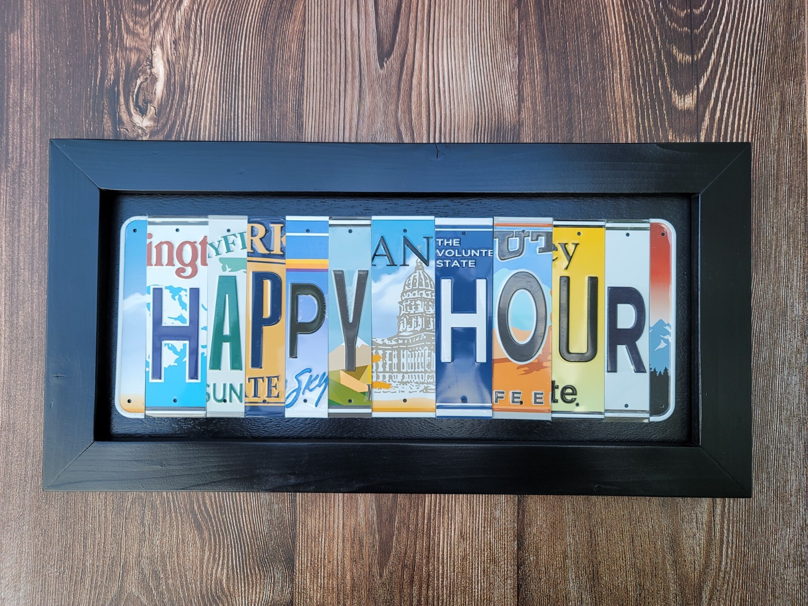 Happy Hour Unique Hand Crafted License Plate Sign Bar Pub Restaurant Decor Gift gallery