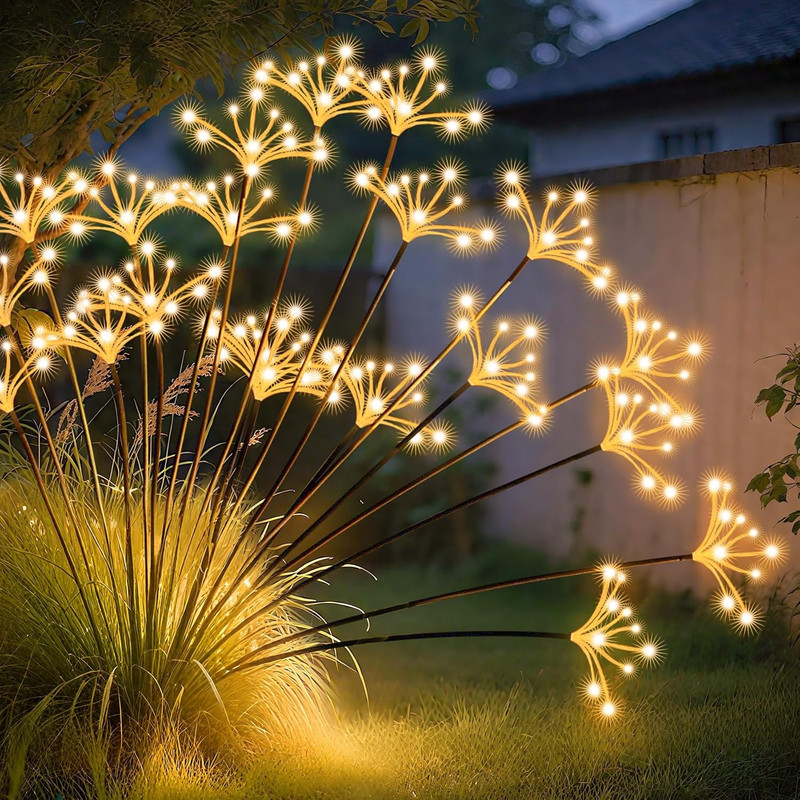 Solar Garden Lights, New Upgraded 4 Pack Solar Swaying Starburst Light, Waterpro gallery