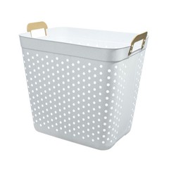 2 Bushel Flex Rectangular Decorative Basket Tote White