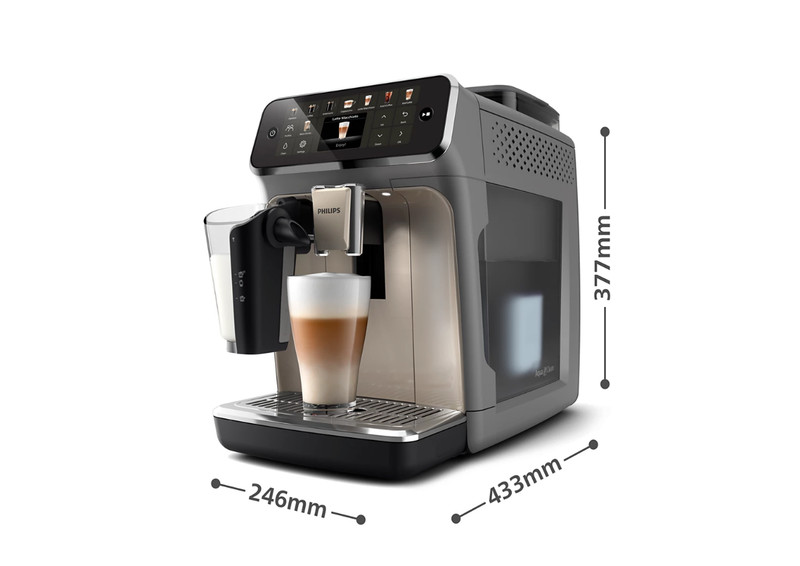 Philips 5500 LatteGo Fully Automatic Espresso Machine | Grey Chrome | EP5544/90 gallery
