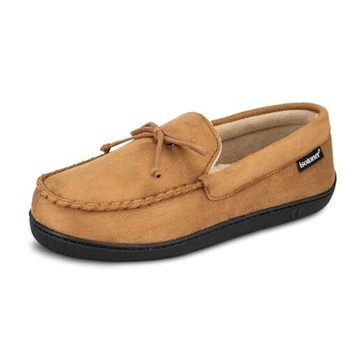 Men's Slip-on Indoor/Outdoor Microsuede Memory Foam Comfort 13-14 Cognac gallery