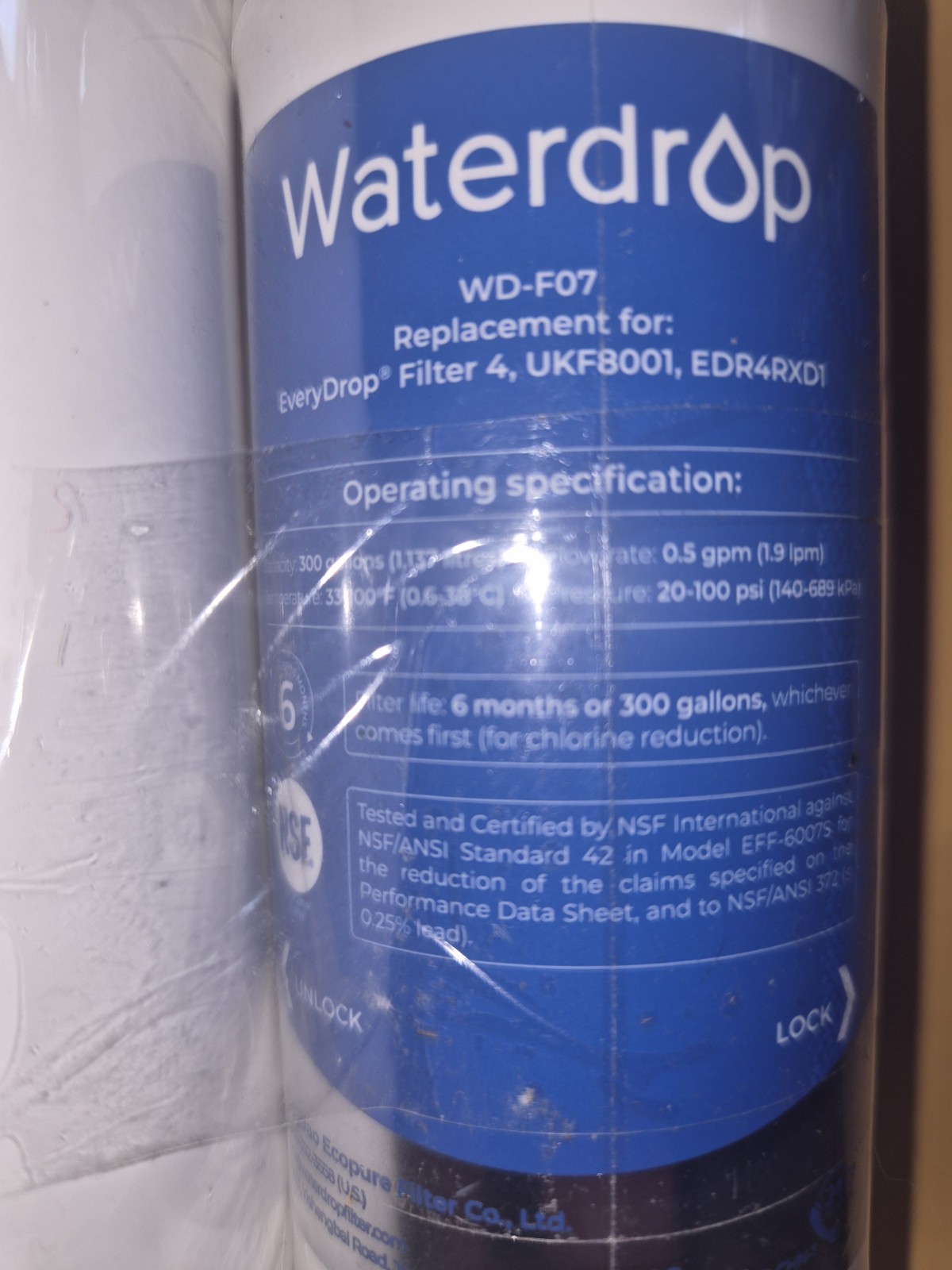 2 Waterdrop WD-F07 Refrigerator Water Filter Sealed Kenmore Maytag Whirlpool gallery