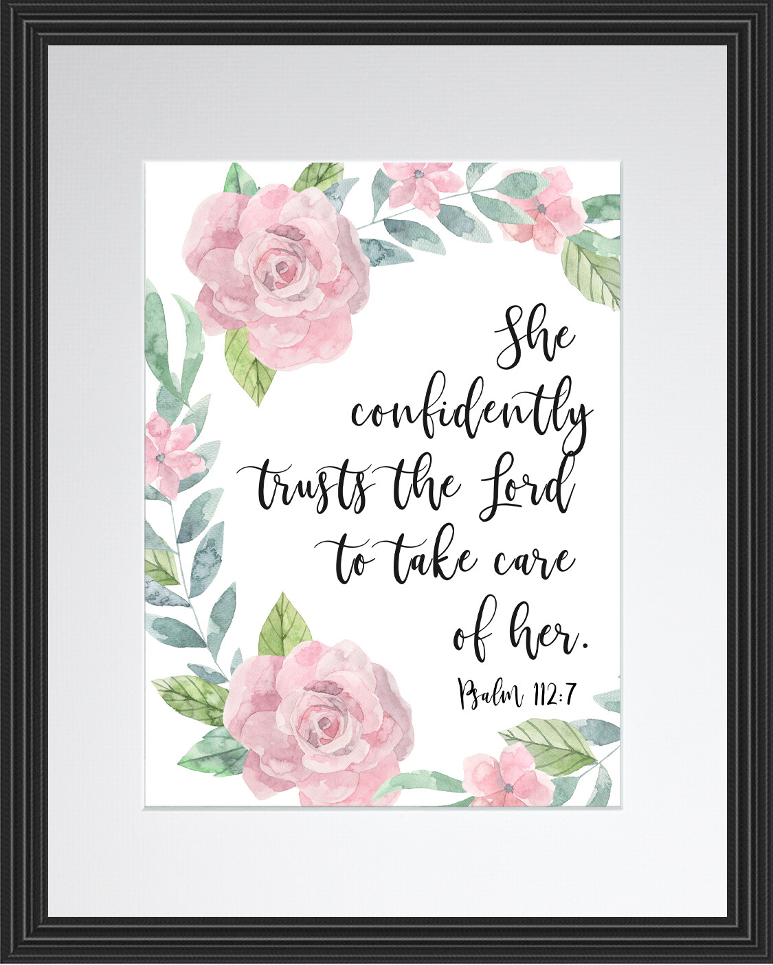 Psalm 112:7 She Confidently Poster Print Picture or Framed Wall Art gallery