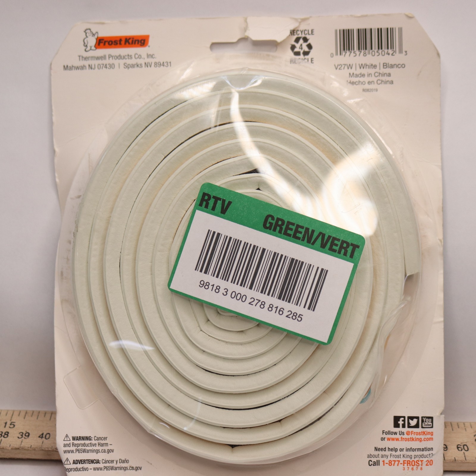 Frost King Self-Stick Weatherseal Tape D-Section 9/16 W x 5/16 T x 10 Ft L gallery