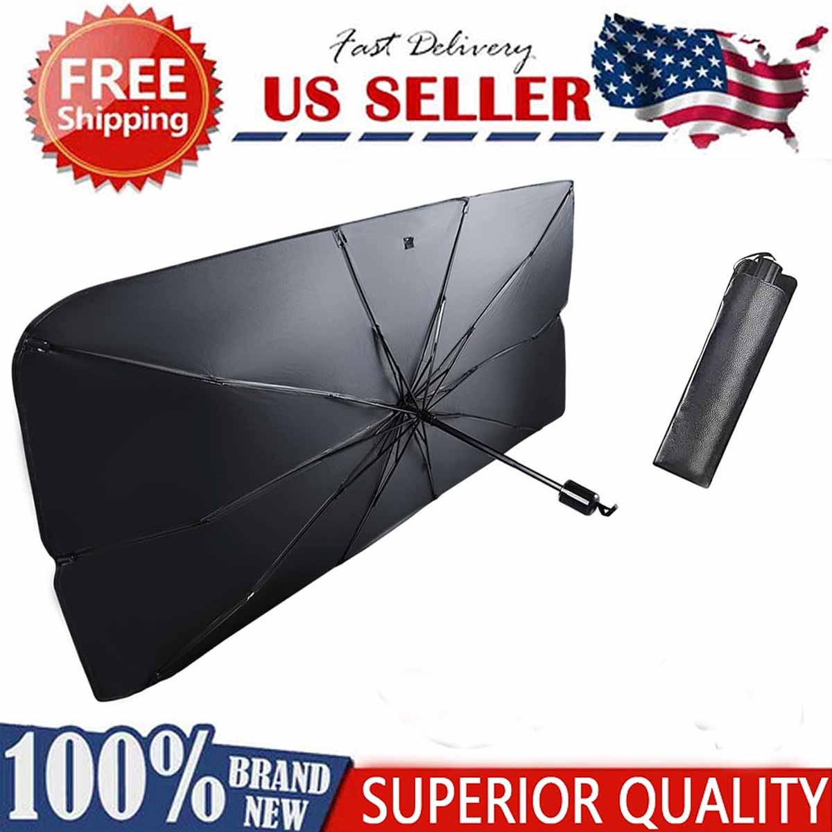 Car Windshield Sunshade Umbrella for Front Window, Retractable Sunshade Cover US gallery