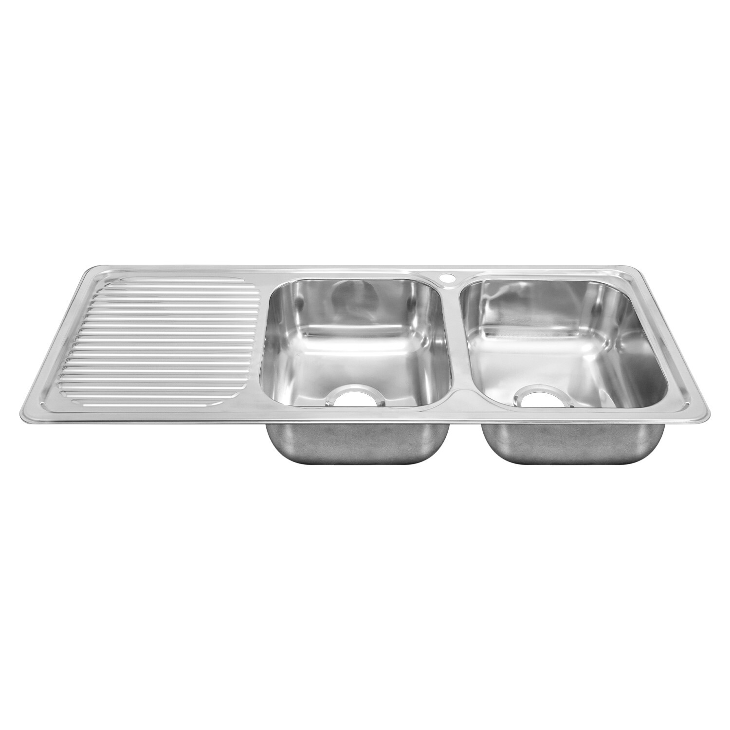 Naiture Drop-In Stainless Steel Kitchen Sink, Double Bowls with Drainboard gallery