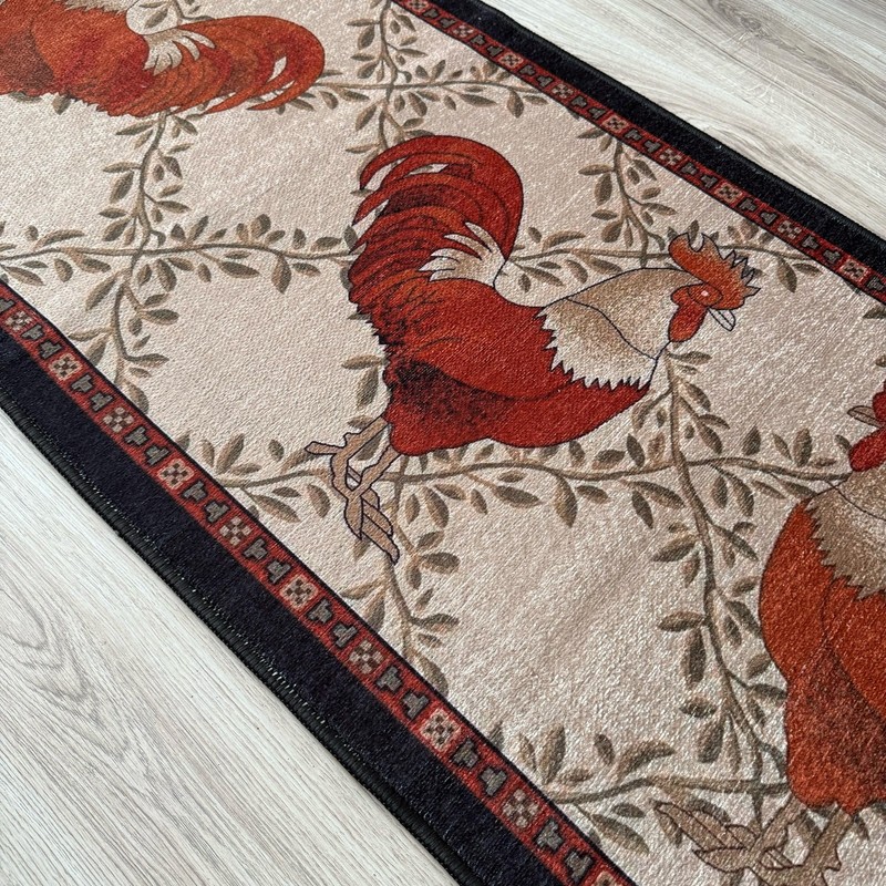 Classic Oriental Custom Size Antibacterial Red Slip Resistant Rug 26"/31"/36" W gallery