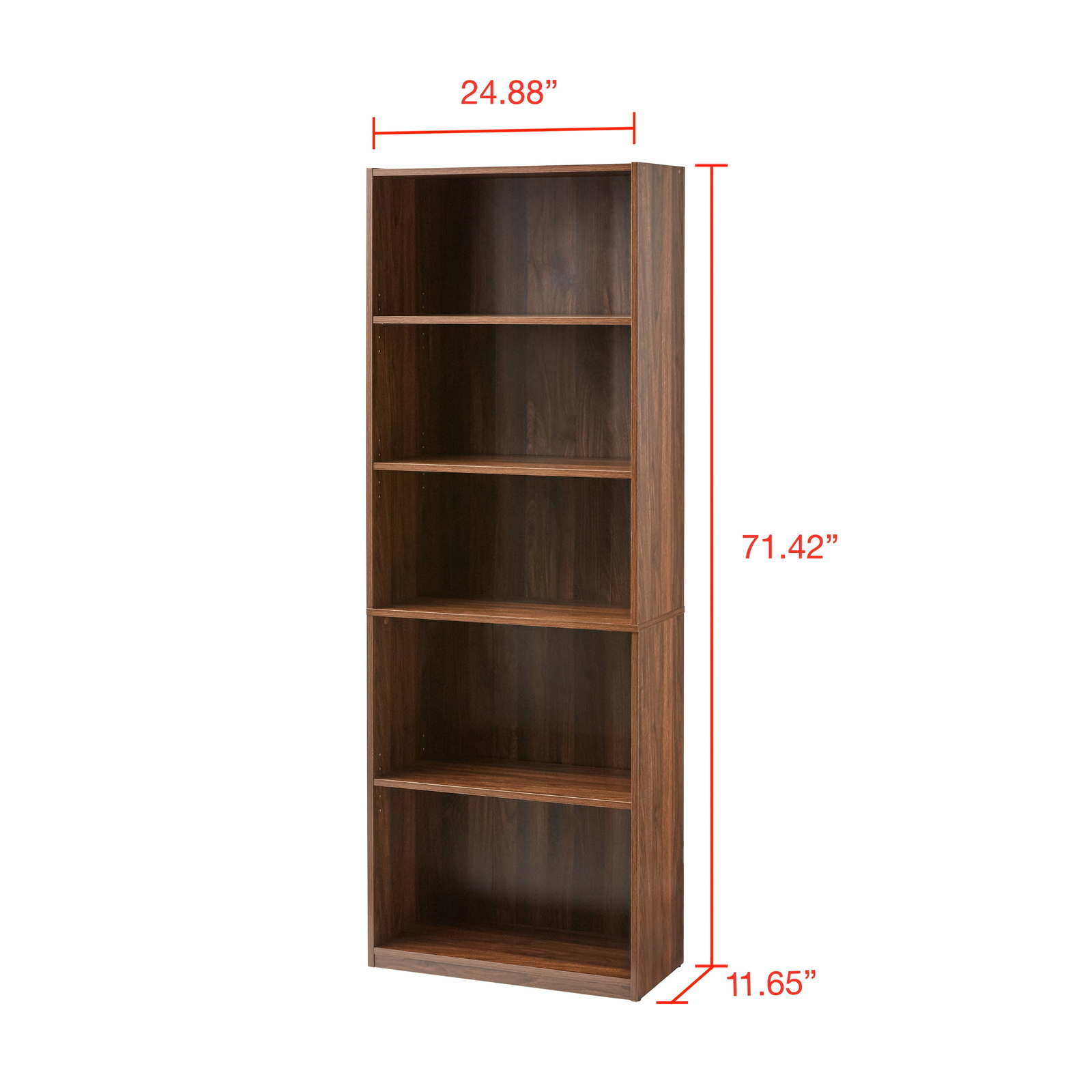 71"H Adjustable 5-SHELF Wood Bookcase Storage Shelving Bookshelf Furniture gallery