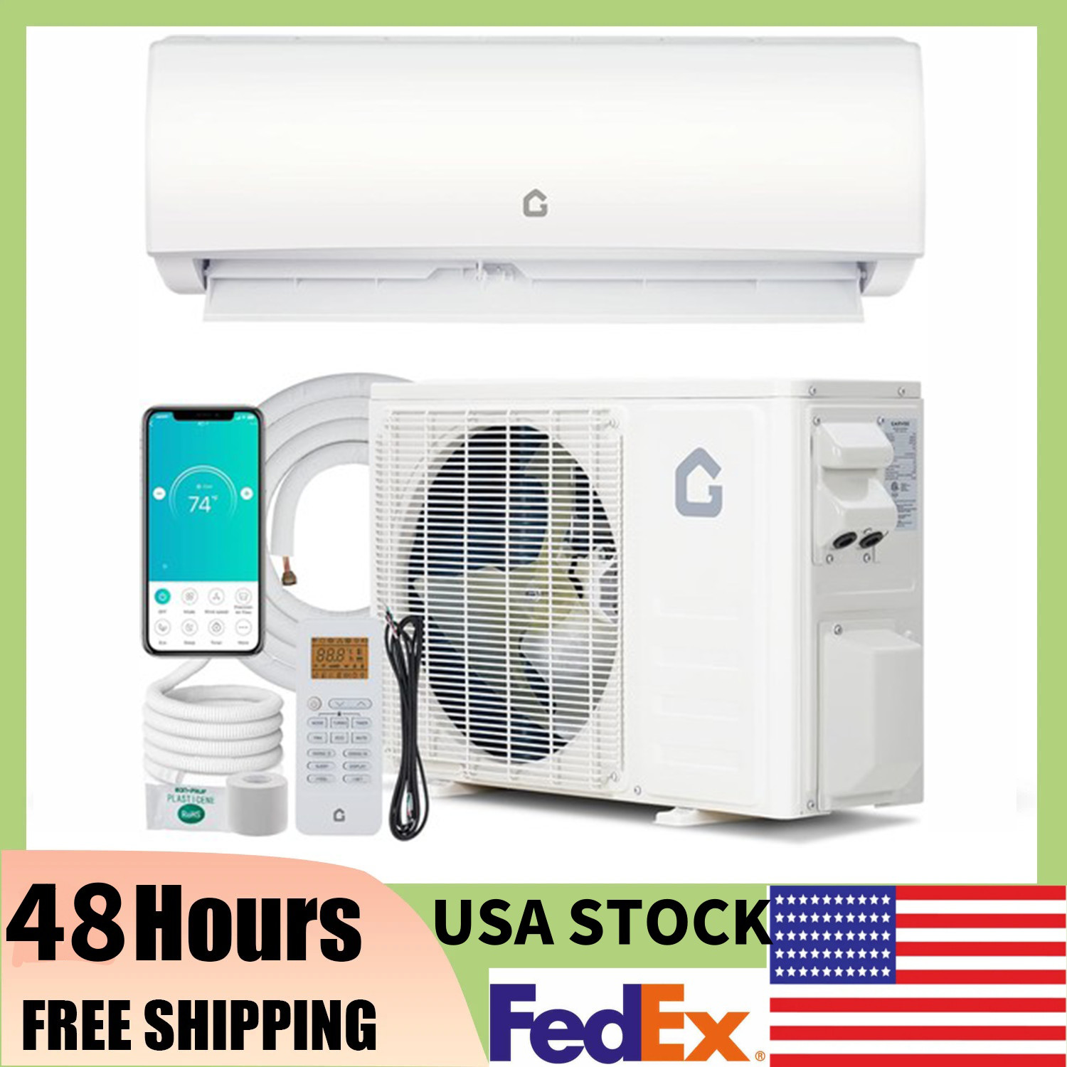 23000 BTU Enabled Mini Split Air Conditioner AC Unit and Heat WIFI 230V 17 SEER2 gallery