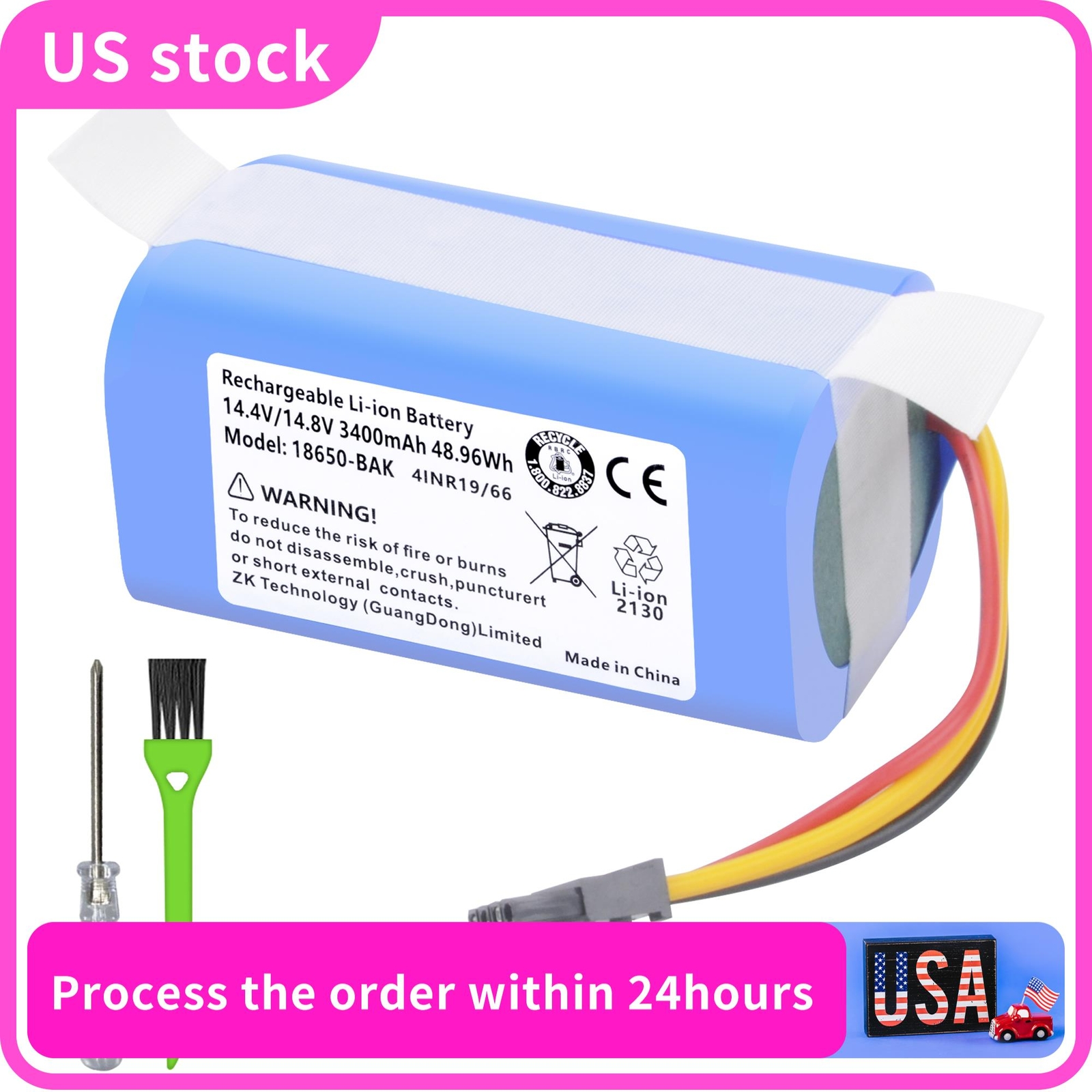 3400mAh Vacuum Battery Replacement for AIRROBO P10 Robot Vacuum Cleaner 14.4V gallery