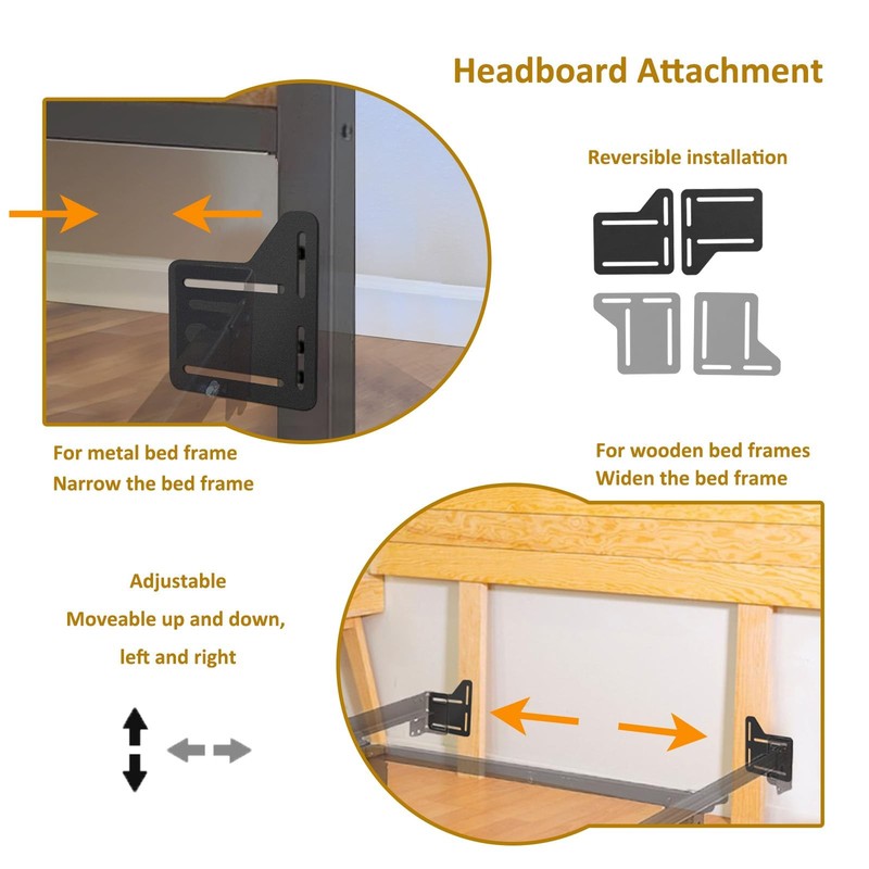 2PCS King Bed Headboard Attachment Bracket Modification Plate,Bed Frame Adapter gallery