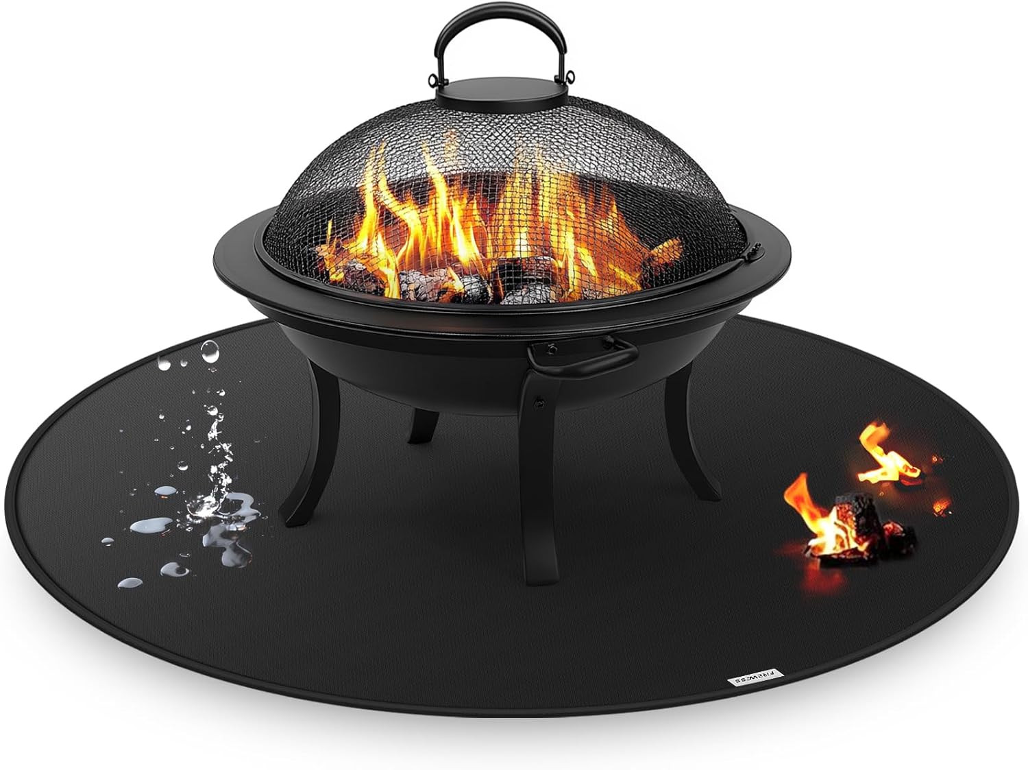 24inch Fire Pit Mat for Solo Stove Bonfire, Round Under Grill Blanket for Outdoo gallery