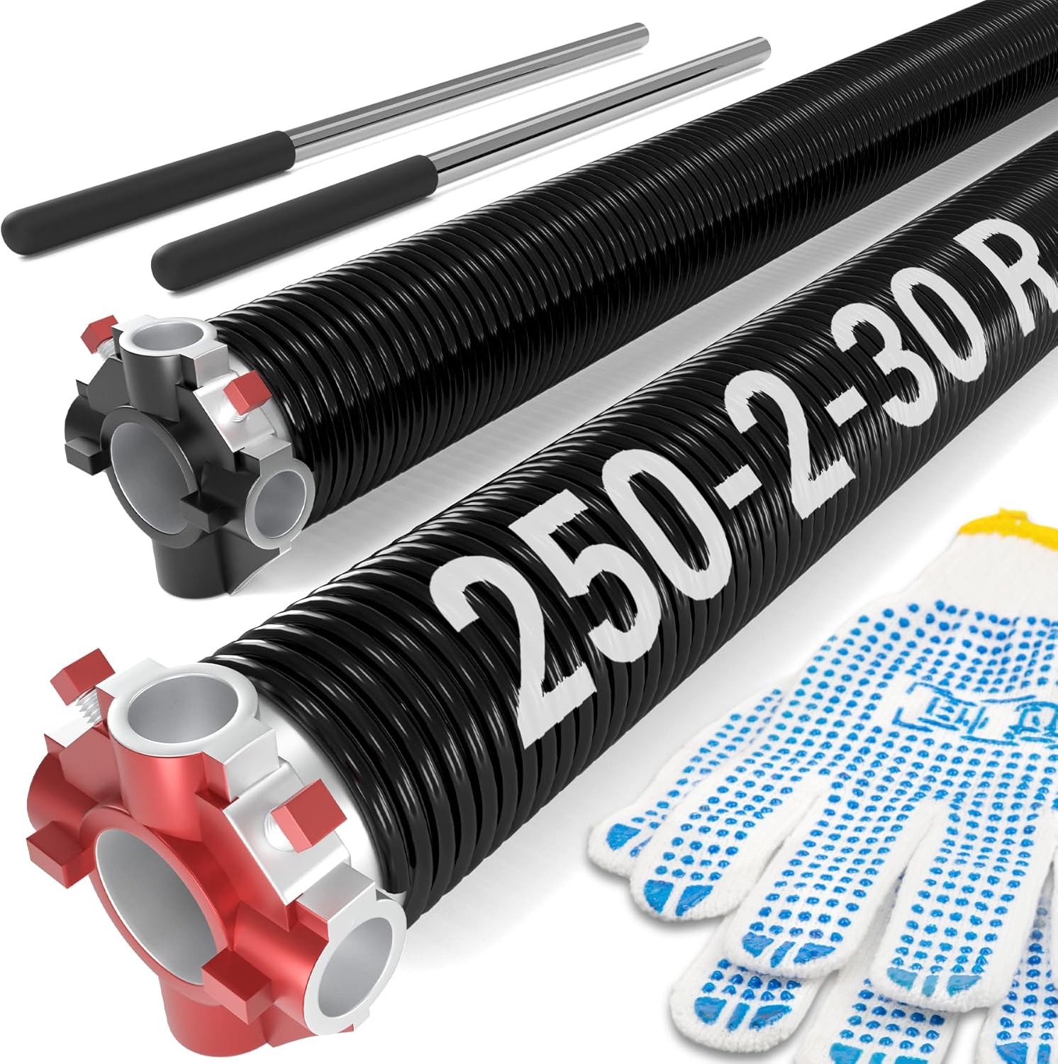Toriexon Garage Door Torsion Spring Pair 0.250x2x30in 18000 Cycle Heavy Duty gallery