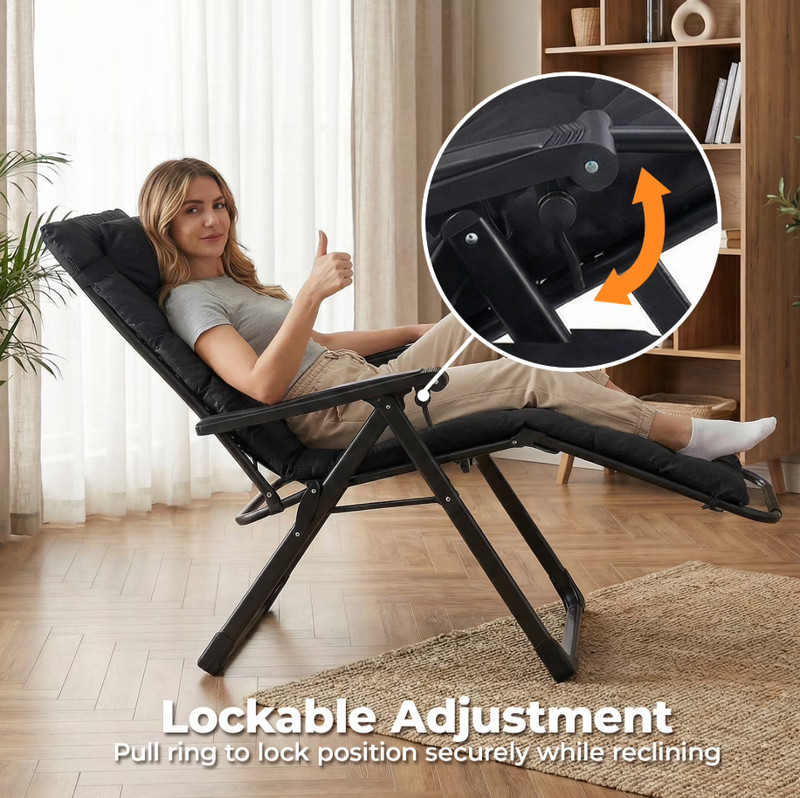 Zero Gravity Chair 440lbs Capacity Black gallery