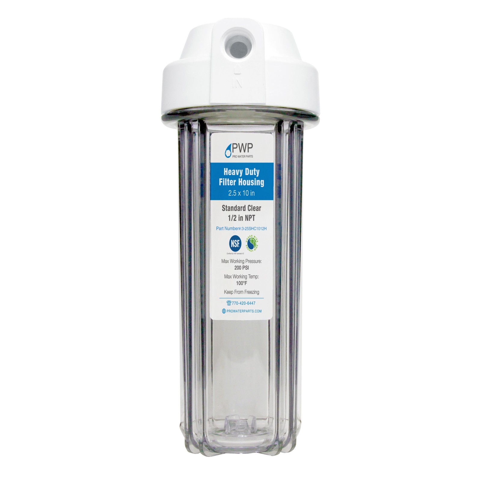Clear RV Filter Housing with High Efficiency Activated Carbon Filter 2.5X10" gallery