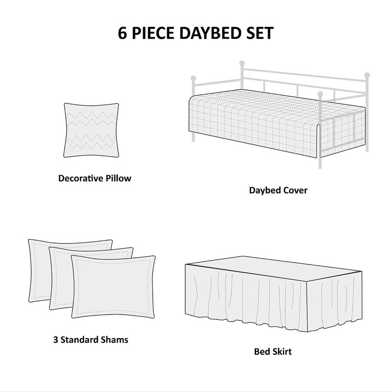 Boho Daybed Cover Set 6pc – Reversible Microfiber Bedding Lightweight All Season gallery