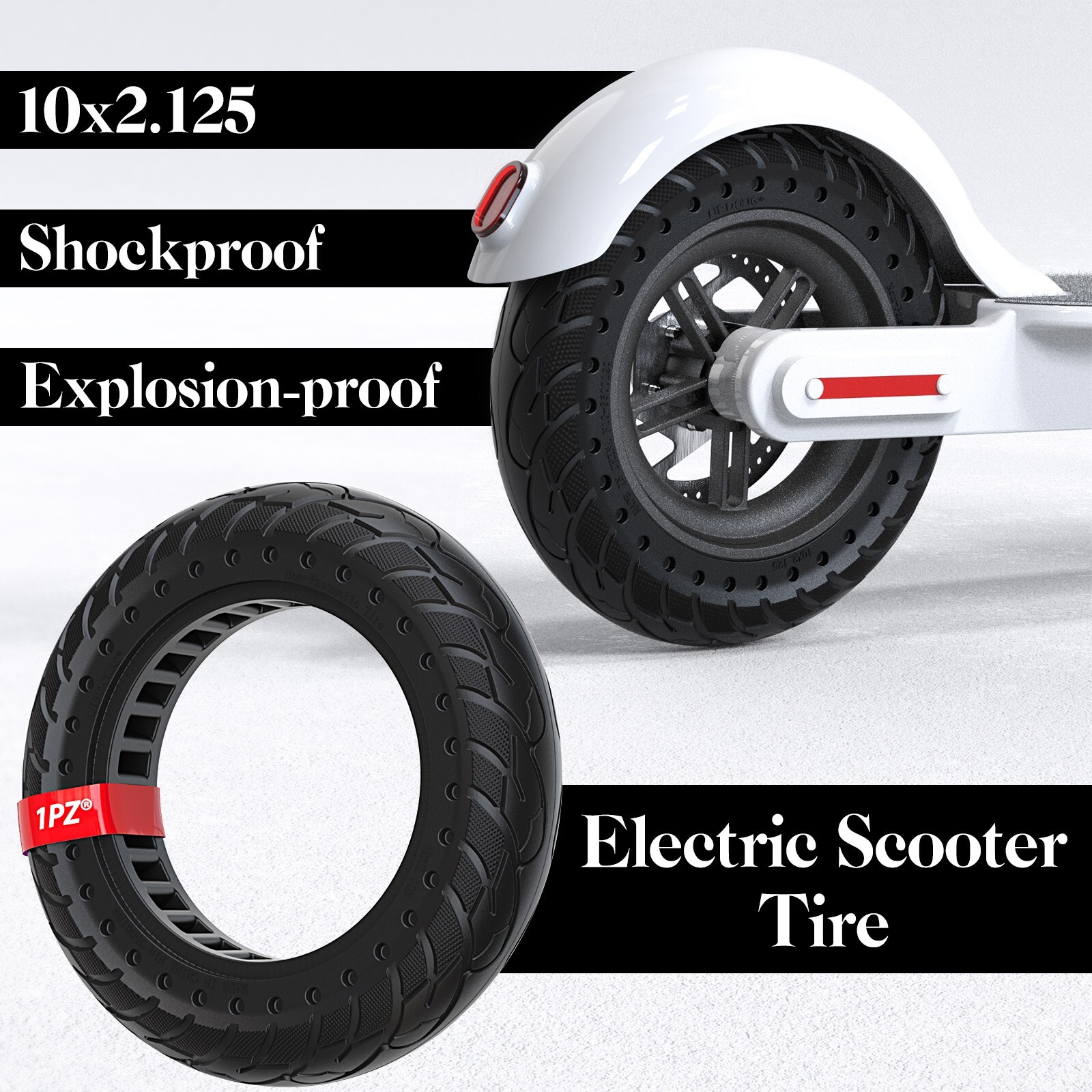 10X2.125 Solid Tire 10 Inch Rubber Front Rear Tire For M365 Pro Electric Scooter gallery
