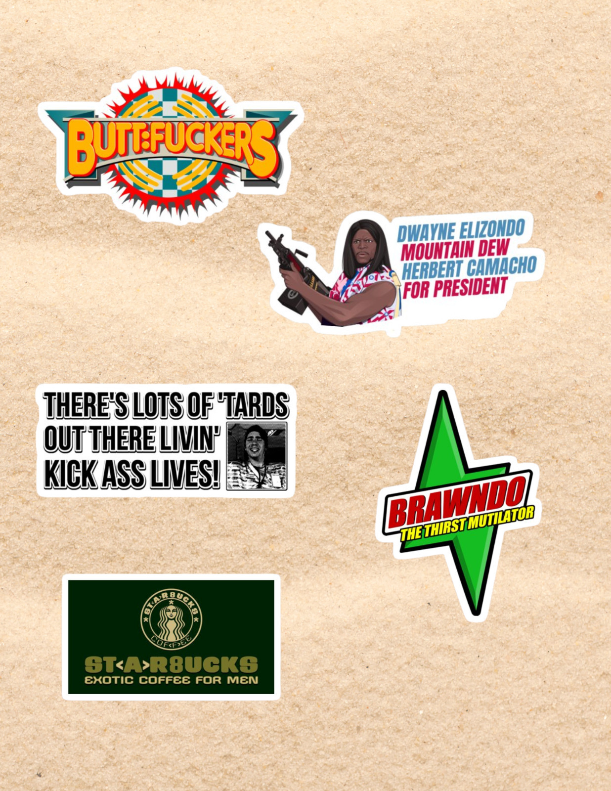 Idiocracy 2000's Movie 4pc Sticker Pack gallery