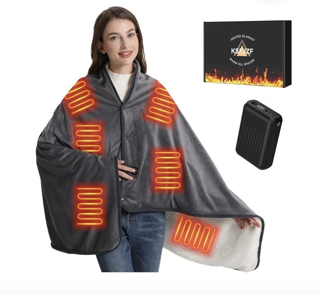 Heated Blanket, 59" x 35.5" Soft Heated Blanket with gallery
