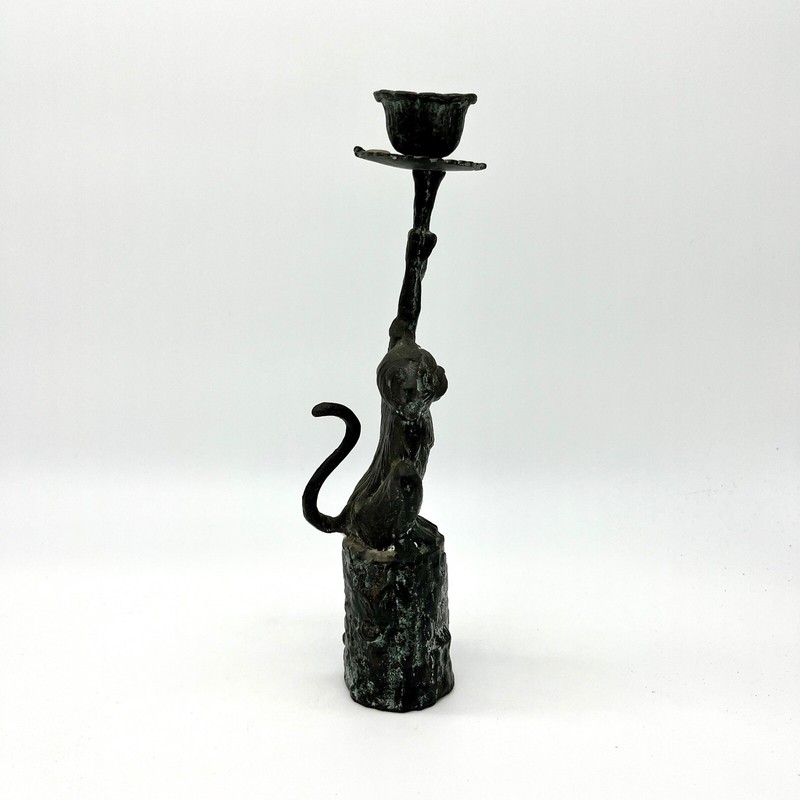 Vintage Monkey Candlestick Holder Bronze Unique Home Decor Accent Piece gallery