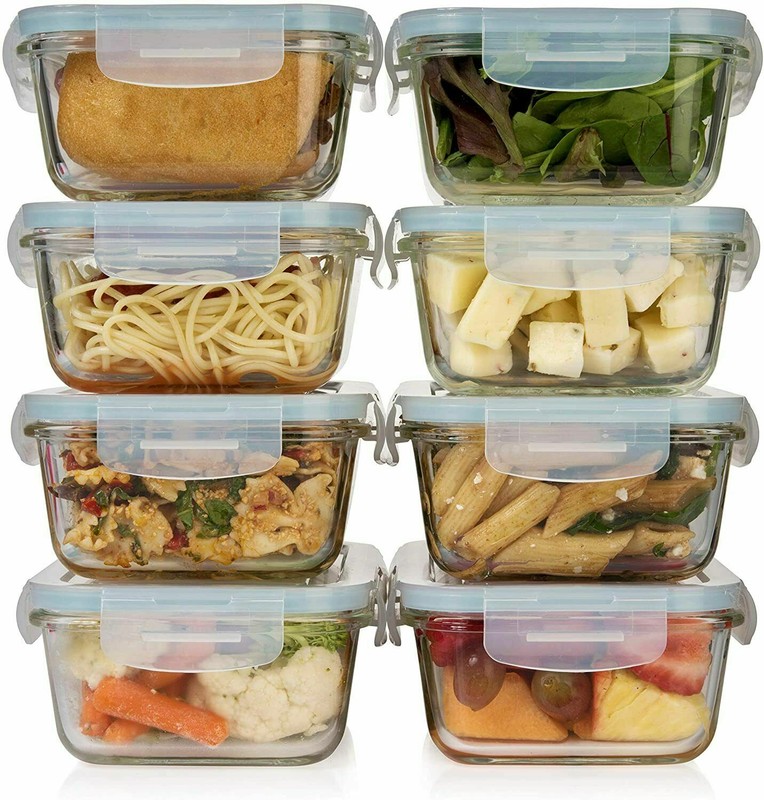 Glass Storage Containers with Airtight Lids, Microwave Safe, 30oz, Set of 16 gallery