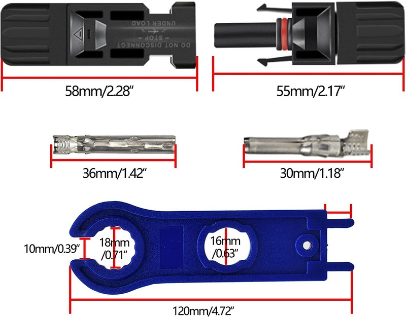 24/12PCS Solar Panel Cable Wire Connectors Crimper PV Crimping Pliers Tool Set gallery