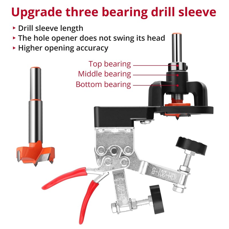 Concealed Hinge Drilling Jig Hole Set Aluminum Alloy Double Clip 35mm gallery
