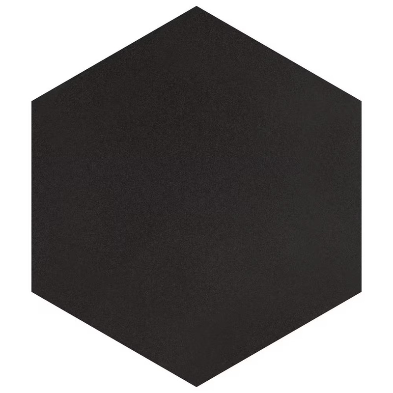 Textile Basic Hex Black 8-5/8 In. X 9-7/8 In. Porcelain Floor and Wall Tile (11. gallery