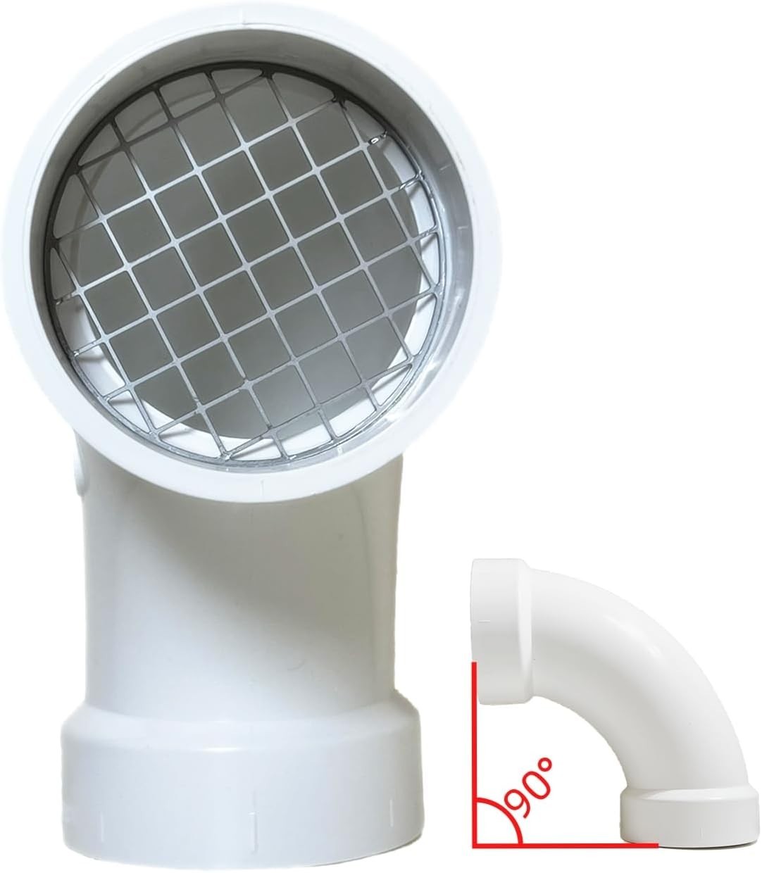 2" DWV PVC 90 Degree Termination Vent With Stainless Steel Screen gallery