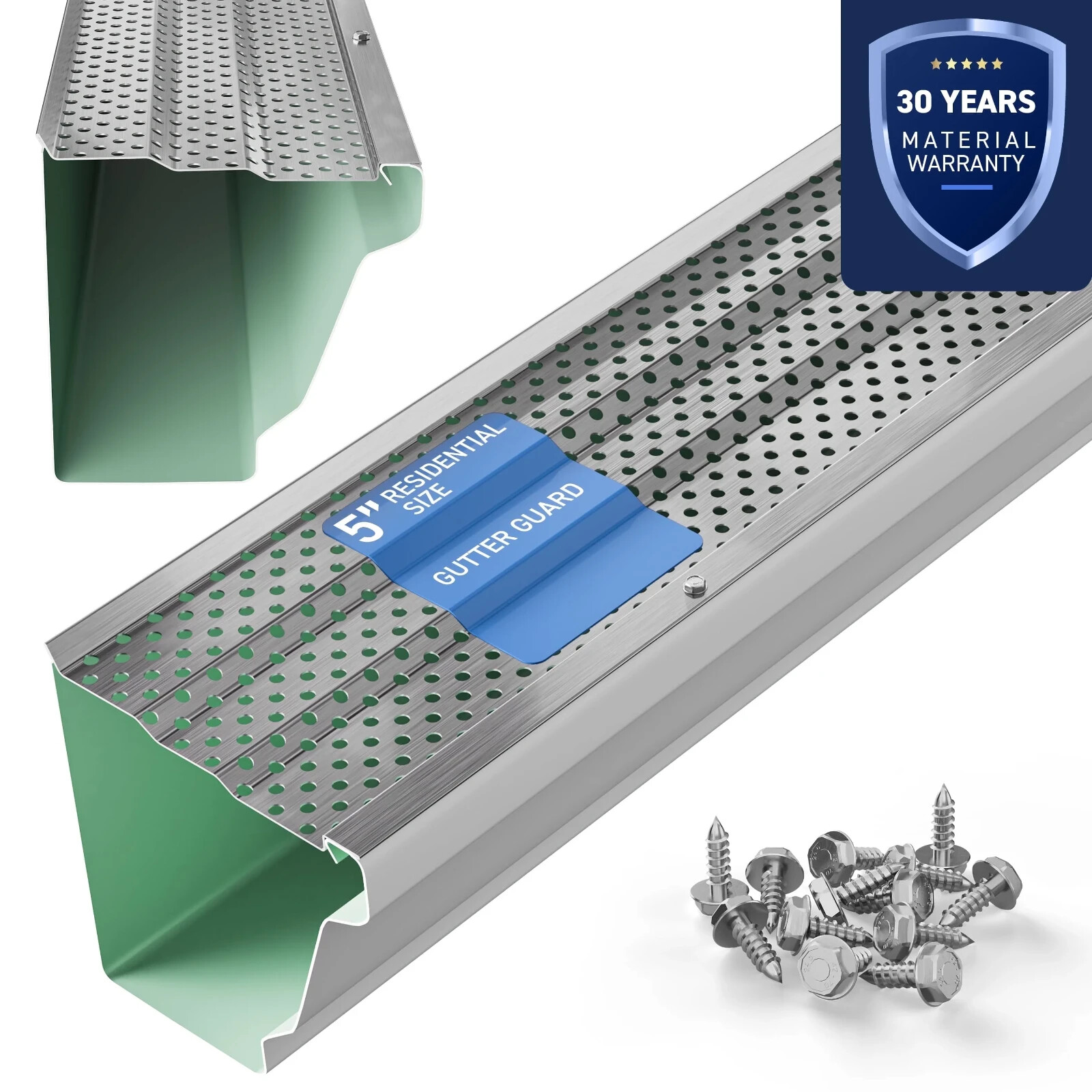 Gutter Guard Leaf Protection Aluminum Cover No Rust, Easy Install No Roof Damage gallery